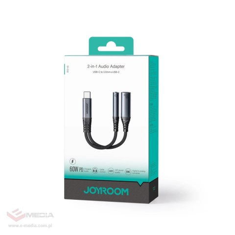 Adapter DAC 2w1 Joyroom SY-C02 USB-C do USB-C / mini jack 3.5 mm - czarny