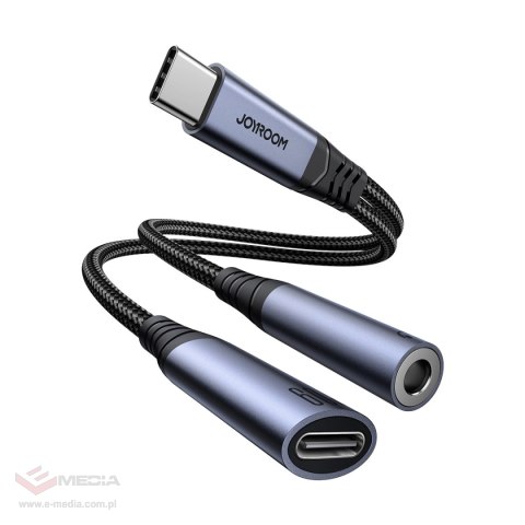 Adapter DAC 2w1 Joyroom SY-C02 USB-C do USB-C / mini jack 3.5 mm - czarny