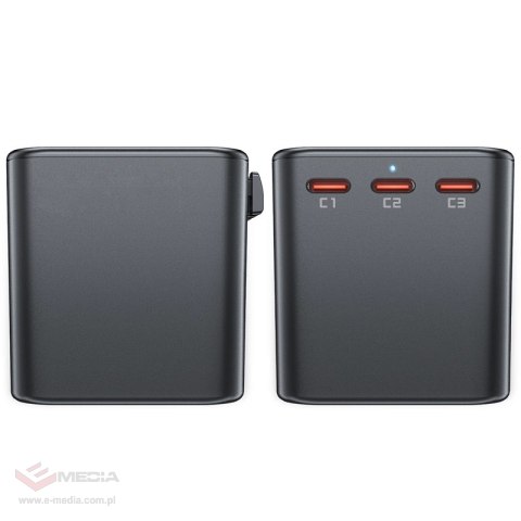 Adapter ładowarka podróżna Acefast Z1 GaN 75W PD 3x USB-C 2x USB-A - czarny