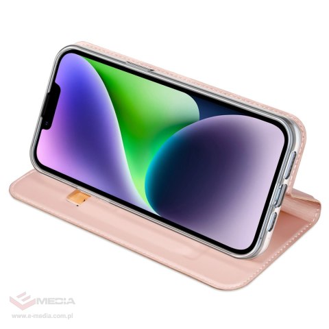 Etui z klapką i portfelem Dux Ducis Skin Pro do iPhone 15 - różowe