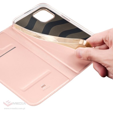 Etui z klapką i portfelem Dux Ducis Skin Pro do iPhone 15 - różowe