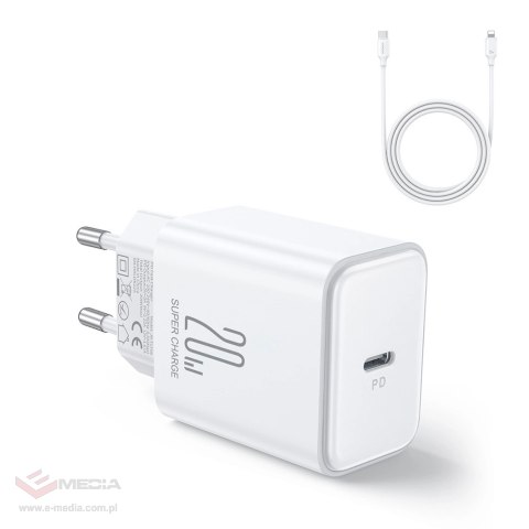 Ładowarka Joyroom JR-TCF06 20W USB-C PD z kablem USB-C / Lightning - biała