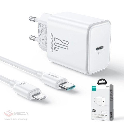 Ładowarka Joyroom JR-TCF06 20W USB-C PD z kablem USB-C / Lightning - biała