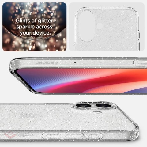 Etui Spigen Liquid Crystal na iPhone 16 Plus - przezroczysto-brokatowe