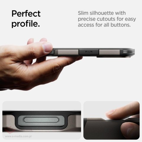 Etui Spigen Tough Armor MagSafe z podstawką na iPhone 16 Pro - gunmetal