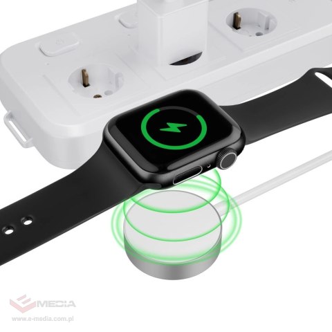 Ładowarka Tech-Protect UltraBoost indukcyjna magnetyczna ze złączem USB-A do Apple Watch 1.2m - biała