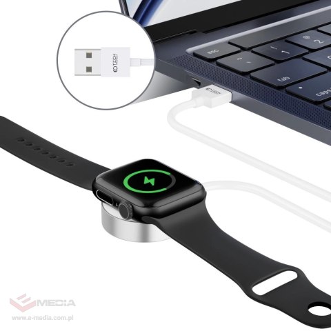 Ładowarka Tech-Protect UltraBoost indukcyjna magnetyczna ze złączem USB-A do Apple Watch 1.2m - biała