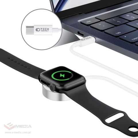 Ładowarka Tech-Protect UltraBoost indukcyjna magnetyczna ze złączem USB-C do Apple Watch 1.2m - biała