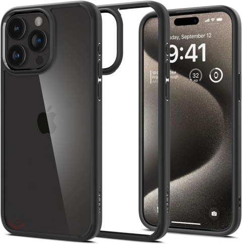 Etui Spigen Ultra Hybrid na iPhone 15 Pro - czarny mat