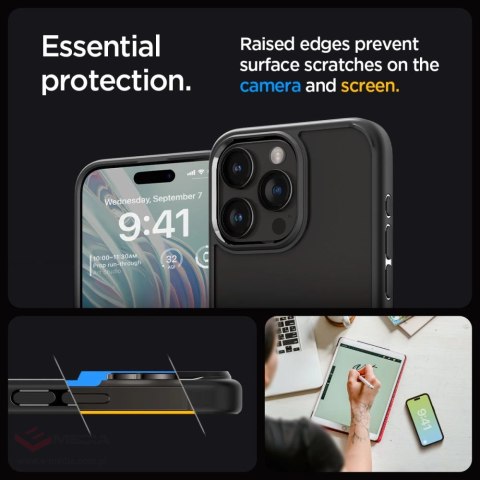 Etui Spigen Ultra Hybrid na iPhone 15 Pro - czarny mat