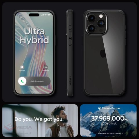 Etui Spigen Ultra Hybrid na iPhone 15 Pro - czarny mat