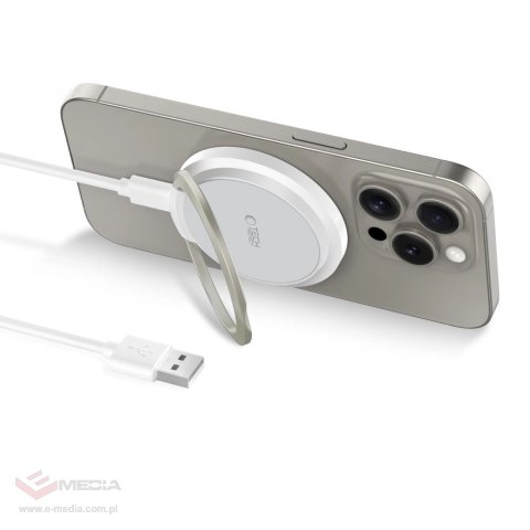 Ładowarka Tech-Protect QI15W-A33 indukcyjna z MagSafe i podstawką z kablem USB-A / USB-C - biała