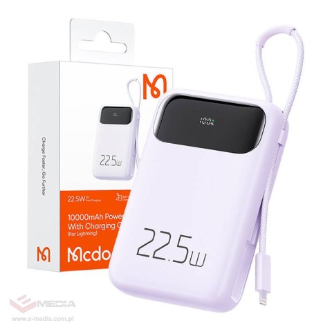 Power Bank Mcdodo MC-3255 10000mAh, 22.5W, do Light (fiolet)