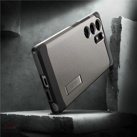 Etui Spigen Tough Armor na Samsung Galaxy S24 Ultra - metaliczny szary