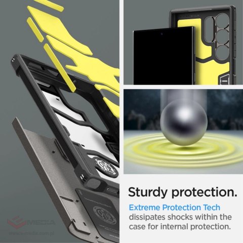 Etui Spigen Tough Armor na Samsung Galaxy S24 Ultra - metaliczny szary