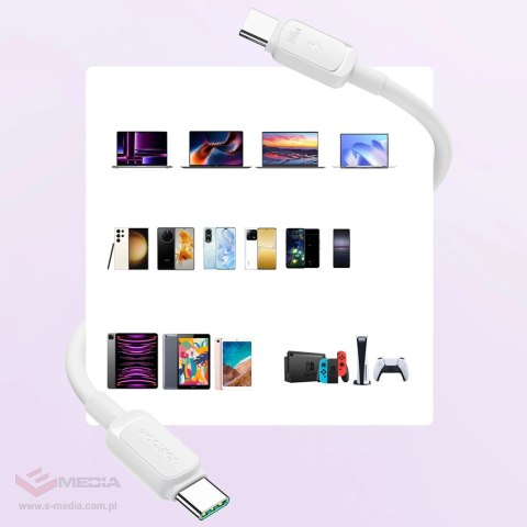 Kabel Joyroom Multi-Color Series A14 USB-C / USB-C 100W 1.2 m - biały