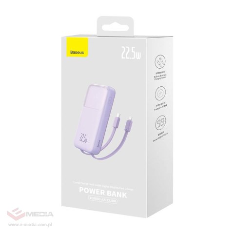 Powerbank Baseus Comet z kablem USB do USB-C, 10000mAh, 22.5W (fioletowy)