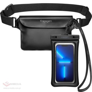 Torba Spigen Aqua Shield A621 wodoodporna biodrowa + etui unoszące się na wodzie - czarne