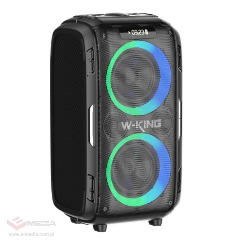 Głośnik bezprzewodowy Bluetooth W-KING T9 Pro 120W + 2 mikrofony (czarny)