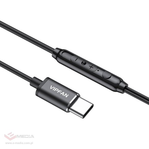 Słuchawki douszne przewodowe VFAN M11, USB-C (czarne)