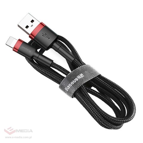 Kabel Lightning USB Baseus Cafule 2,4A 0.5m (czarno-czerwony)