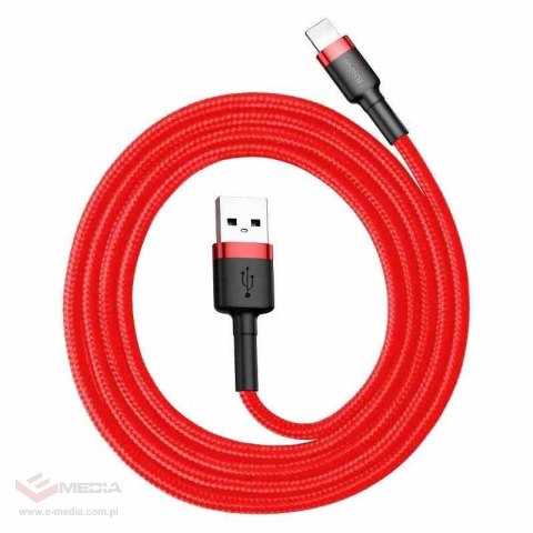 Kabel Lightning USB Baseus Cafule 2,4A 0.5m (czerwony)