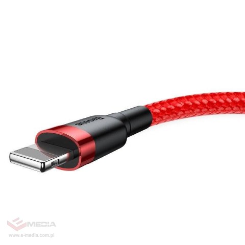 Kabel Lightning USB Baseus Cafule 2,4A 0.5m (czerwony)