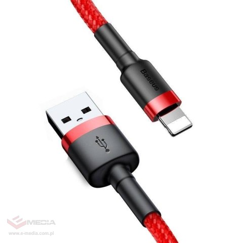 Kabel Lightning USB Baseus Cafule 2,4A 0.5m (czerwony)