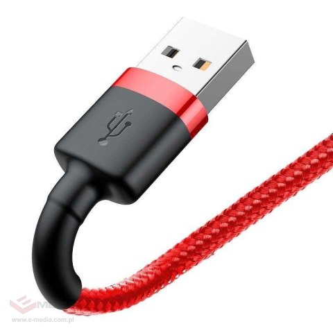 Kabel Lightning USB Baseus Cafule 2,4A 0.5m (czerwony)