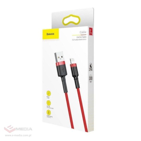 Kabel Lightning USB Baseus Cafule 2,4A 0.5m (czerwony)