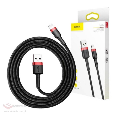 Kabel Lightning USB Baseus Cafule 2A 3m (czarno-czerwony)