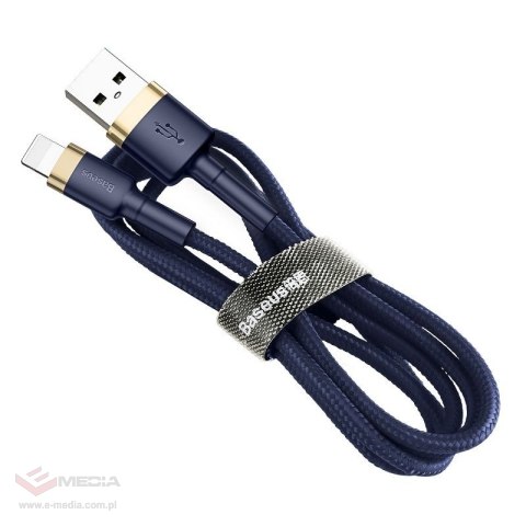 Kabel USB Lightning Baseus Cafule 2.4A 1m (złoto-granatowy)