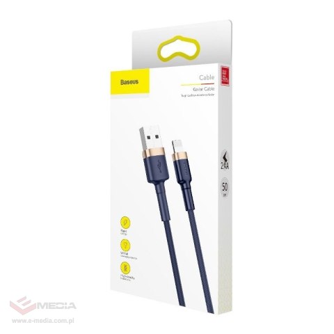 Kabel USB Lightning Baseus Cafule 2.4A 1m (złoto-granatowy)