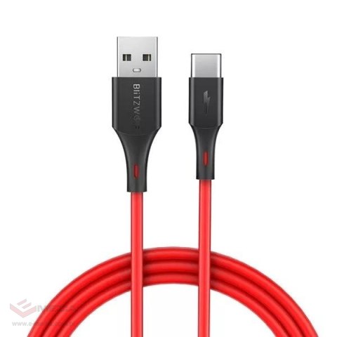 Kabel USB do USB-C BlitzWolf BW-TC15 3A 1.8m (czerwony)