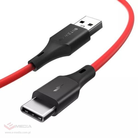 Kabel USB do USB-C BlitzWolf BW-TC15 3A 1.8m (czerwony)