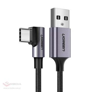 Kabel USB do USB-C kątowy UGREEN US284 3A Quick Charge 3.0 1m (czarny)