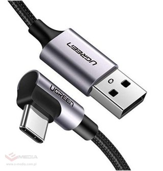 Kabel USB do USB-C kątowy UGREEN US284 3A Quick Charge 3.0 1m (czarny)