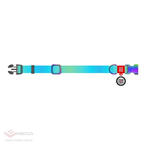 Obroża nylonowa z kodem QR dla psa Waudog gradient, niebieska , rozmiar XL