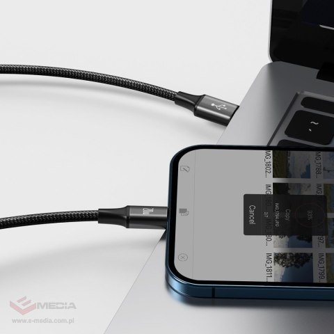 Kabel USB 3w1 Baseus Rapid Series, micro USB / Lightning / USB-C, 20W, 1.5m (czarny)