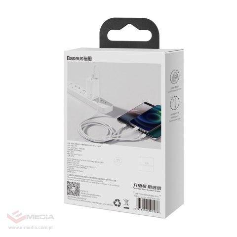 Kabel USB 3w1 Baseus Superior Series, USB do micro USB / USB-C / Lightning, 3.5A, 1.5m (biały)