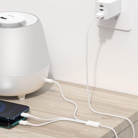 Kabel USB 3w1 Baseus Superior Series, USB do micro USB / USB-C / Lightning, 3.5A, 1.5m (biały)