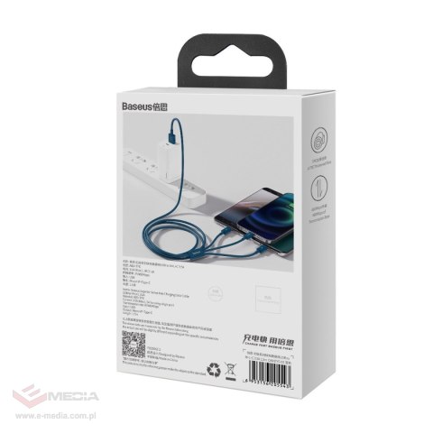 Kabel USB 3w1 Baseus Superior Series, USB do micro USB / USB-C / Lightning, 3.5A, 1.5m (niebieski)