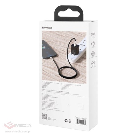 Kabel USB-C do Lightning Baseus Cafule, PD, 20W, 1m (czarny)