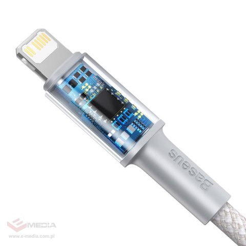 Kabel USB-C do Lightning Baseus High Density Braided, 20W, 5A, PD, 1m (biały)