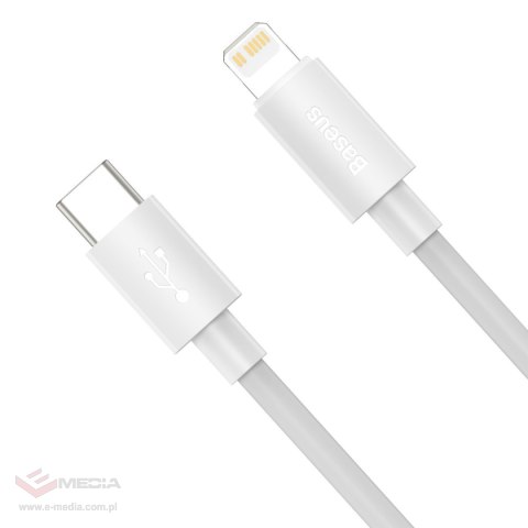 Kabel USB-C do Lightning Baseus Simple Wisdom, PD, 20W, 1.5m (biały) 2szt.
