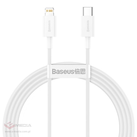 Kabel USB-C do Lightning Baseus Superior Series, 20W, PD, 1.5m (biały)