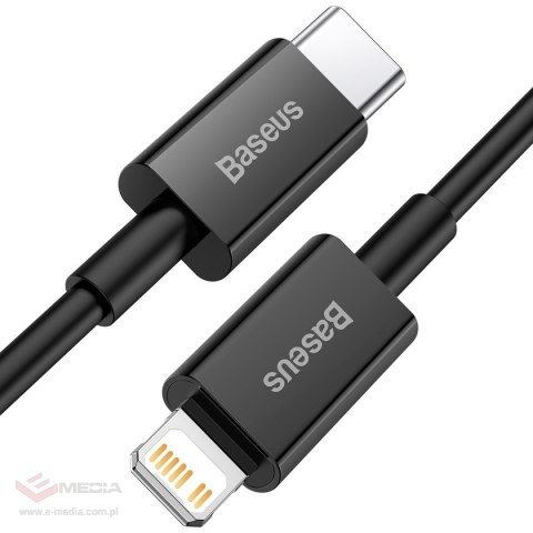Kabel USB-C do Lightning Baseus Superior Series, 20W, PD, 1m (czarny)