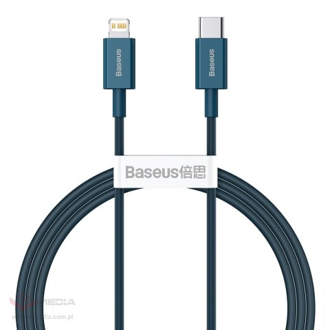 Kabel USB-C do Lightning Baseus Superior Series, 20W, PD, 1m (niebieski)
