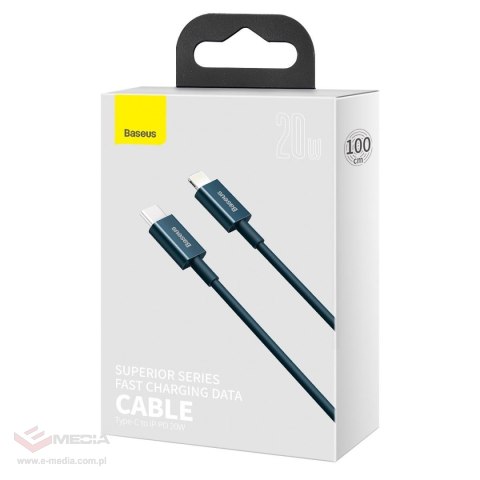 Kabel USB-C do Lightning Baseus Superior Series, 20W, PD, 1m (niebieski)