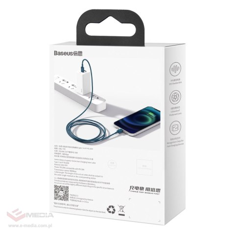 Kabel USB-C do Lightning Baseus Superior Series, 20W, PD, 1m (niebieski)